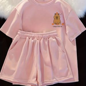 New Zomer Meisjes Shorts Set "Kadi Bala" Letter Print Tweedelige Outfit, Perfect voor Buiten