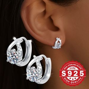 Pair Of Women's Water Drop Earrings, S925 Pure Silver, High-end Light Luxury, Luxurious Shine, Suitable For Dinner Wear, Gift , Low Allergy