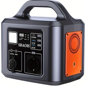 Portable Power Station 600w, 538.7wh Solar Generator Battery, Portable Generator, With Ac/usb Output, Suitable For Travel, Camping, Emergency Power Outage