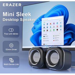 Voor Lenovo Erazer Vier-Eenheid Stereo Computer Audio Mini Speaker met USB+AUX Bedrade Connectiviteit, Frosted Krasbestendig Paneel, Plug and Play Ontwerp voor PC, Notebook