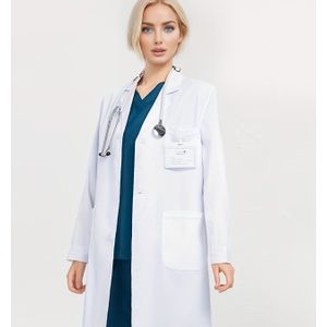 Unisex Lange Mouwen Witte Jas voor Volwassenen - Ademend en Comfortabel Werkkleding voor Verpleegsters, , Schoonheidssalons en Ziekenhuizen