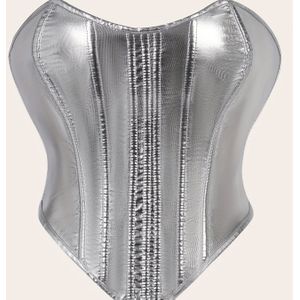 Vrouwen Mouwloze Vormgevende Camisole Top - Naadloos Glad Oppervlak, Plooideal & Rits Sluiting Achteraan, Afslankende Lichaamsvormer voor Alledaagse Kleding, Kleur