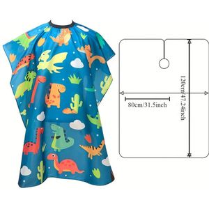 Kapsel voor kinderen met leuk dinosaurpatroon, verstelbare knoopsluiting, lichtgewicht saloncape voor kinderen, haarstyling-schoonheidssalon-apron met duurzaam zacht aanraakmateriaal