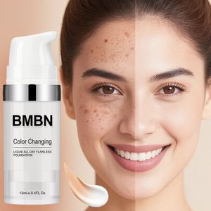 Kleurveranderende Foundation, Romige Textuur, Medium , Natuurlijke en Flawless - Geschikt voor Alle Beige Tinten