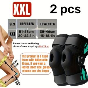 Scharnierende Knieorthese - Dubbel verstelbare -riemen, verwijderbare metalen scharnieren en ingebouwde zijstabilisatoren en kniegewricht patellafixatie - Sterke stabiliteit voor gebruik