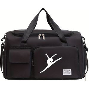 Lightgewicht Oxford Stof Dansprint Duffeltas met Schoenenvak & Verstelbare Schouderriem - Balletdanseres Silhouet Ontwerp voor Gym, Reizen, Woon-werkverkeer en Casual Gebruik, voor Tieners