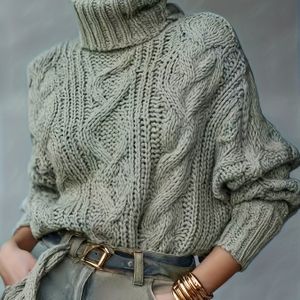 Elegante dames trui met hoge hals - Zachte pullover, chique outfit voor kantoor en feest, alledaags & formele kleding voor alle seizoenen, dames trui