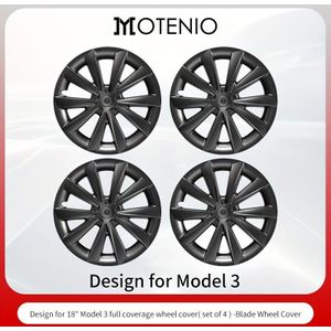 4 STKS Voor for TESLA Model 3 18-Inch Blade Wieldop Wieldoppen Cap