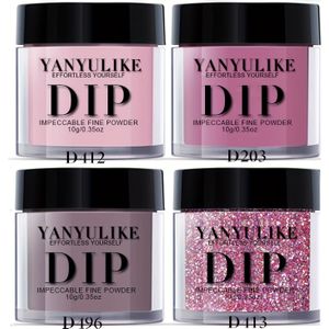 Dip Powder Nagel Kit, 4 Kleuren Nude Roze Glitters Dipping Powder Systeem Vloeibare Set voor Franse Nagel Kunst Manicure Salon DIY Thuis