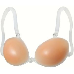 1pc Siliconen Push-Up BH voor Vrouwen - Naadloos Strapless, Zelfklevend, Ondoorzichtig, Draadloze Ondersteuning, Handwasbaar - Ideaal voor Rugloze Outfits