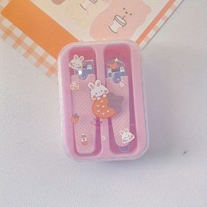 2-delige Draagbare Nagelschaar Set, Anti-Slip Metalen Kleine Nagelknippers met Cartoon Opbergdoos voor Camping en Thuisgebruik