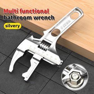 Oudisi Adjustable Alloy Wrench, Large Opening Multifunctional Maintenance And Sewer Wrench With Short Handle, Mechanical Operation, No