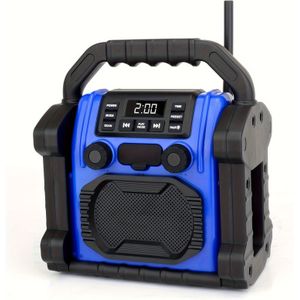 1 stuk Noodradio, FM/BT/USB Speaker met Licht & Wekker, Draagbare Outdoor Radio met 2000mAh Batterij en Oplader, Telefoonoplaadfunctie, LED-verlichting – Ideaal voor Camping/Vissen/Yoga