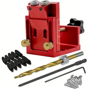 Build, Precision 9mm Pocket Hole Drill Guide Set - Aluminum Alloy Woodworking Tool Kit With Drill Bits & L-wrench, - Ideal For Diy Wood Splicing Projects, No Power Required