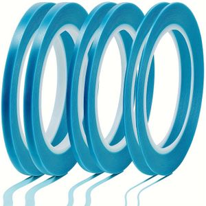 Blue Fine Line Masking Tape Set For Artists And Automotive Paint - Low Tack Paper Tape With Easy Removal Trim, Edging & Masking - 6 (1/16 Inch, 1/8 Inch, 1/4 Inch Sizes)