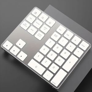 Draadloze digitale toetsenbord, draadloze 34-toetsen numerieke toetsenbord, USB-C opladen geschikt voor Windows MacOS laptop, ondersteunt USB-bekabelde verbinding PC desktop