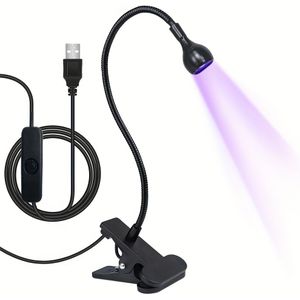 1 stuks Clip-On LED Nagellamp - Draagbare USB-voeding Gel Licht met 360° Verstelbaar, Nageldroger voor Salon en Thuisgebruik, Draagbaar Ontwerp, Nageltools, Nagelverzorging, Nagellamp, Nagel