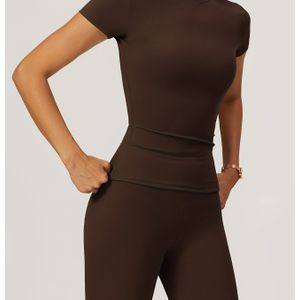 Europese en Amerikaanse Ins Stijl , Lente- en Zomer T-shirts, Sneldrogende Yogakleding, Fitness Yoga Tops met Korte Mouwen, Kleur Hoodies