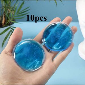 4/10 stuks Herbruikbare Ronde Gel IJspakketten - Ideaal voor Oogverzorging, Verkoelende en Warme Kompres Functies, Donkerblauw tot Lichtgrijs Gradiënt, Duurzaam PVC Materiaal, Ontspanningsmaskers