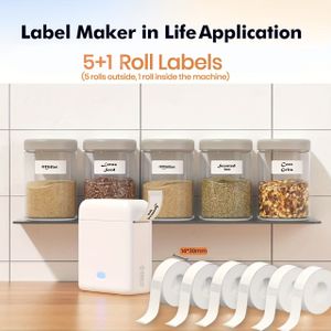 ORICO Mini Draagbare Thermische Labelprinter - Compacte USB-Gevoede met Draadloze Connectiviteit, Oplaadbare Batterij, Compact Ontwerp voor Kantoor & Thuisgebruik