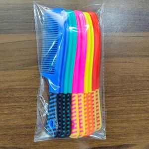 10 stuks/set kleurrijke vijfkleuren verzorgingsmassagekam Gemakkelijk mee te nemen Kam Ideaal als cadeau Antislip handvat ontwerp kam Verstevigde haarverzorger, Massagestang