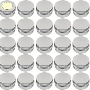 24st 1oz Aluminium Blikjes met Schroefdoppen & Labels - Navulbare Reiscontainers voor Zalfjes, Lotions, Baardbalsems & Kaarsen