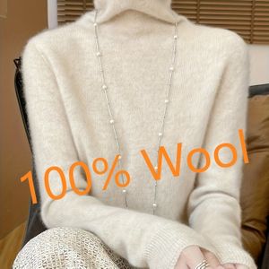 Dames Wollen Turtleneck Trui - Zachte Warme Winter Pullover met Hoge Hals, Kleur Elegant Gelaagd Item voor Herfst/Winter, Casual & Formele Outfits