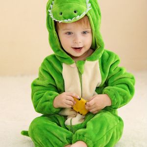 Kinderen Groene Romper, Halloween Kostuum Outfit, Herfst/Winter Capuchon Romper, Perfect voor Buiten