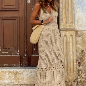 Bohemian Boho Vakantie Uitgeholde Lange Vestjurk voor Vrouwen