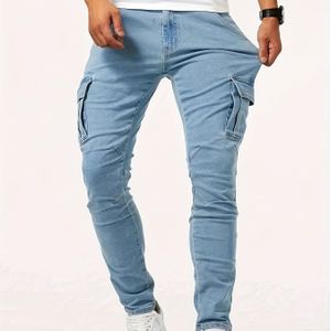 Heren Multi-Pocket Werkbroek, Lange Jeans Geschikt voor Alle Seizoenen