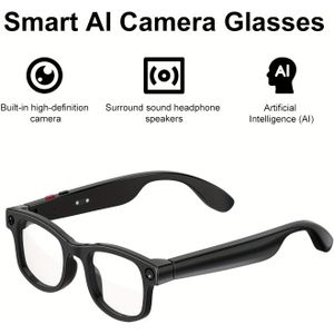 AI Slimme Vertaalbril met WiFi, Real-Time Vertaling, Ingebouwde Microfoon & Speaker, HD Video Opname, Magnetisch Opladen, Draadloze Vertaling, Geschikt voor