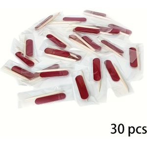 30 stuks Nagelvijlen Kit - 2 stuks/bag Mini Nagelvijlen 180/240 Grit, Kleurrijke Nagelstokjes Pedicure Houten Cuticulaire Pusher