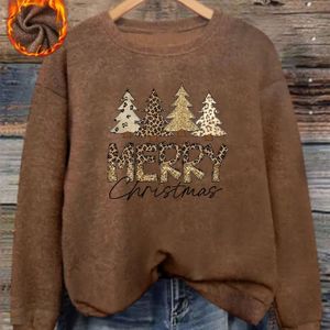 Kerst Luipaardprint Trui | Korte Mouw Ronde Hals Casual Top voor Herfst & Winter, Dameskleding