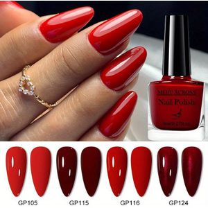 4 stuks Sneldrogende Nagellak, Nude Glitter Rode Nagellak, Geurloze Waterbasis Nagellak Niet-Afbrekbaar Verven