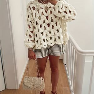 Nieuwe Mode Elegante Dames Kleur Vakantie Skeleton Trui