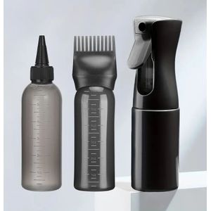 WANMEI 3-delige Professionele Kapperssalon Water Spuitset Plastic Haarkleuring Applicator Oliekam Borstel Styling Gereedschap