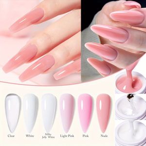 6 stuks Stevige Builder Gel voor Nagels, /LED Nagelgel, Niet-Plakkerige Handnagel Sculptuur Gel, Acryl Verlengingsgel voor Nagelkunst