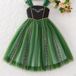 Meisjes Prinsessenjurk, Comfortabele En Schattige Kleding Voor Meisjes, Mouwloze Tule Geborduurde Jurk, Geschikt Voor Verjaardagsfeestjes, Optredens En Dagelijkse Uitjes