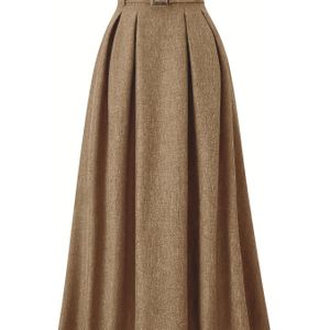 Dames Dagelijkse Hoge Taille Elegante Veelzijdige Losse Rok, Rok voor Kerstmis en Nieuwjaar