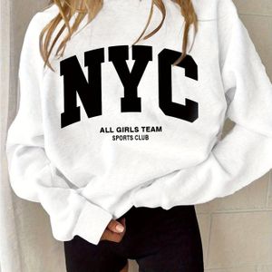 Sweatshirt met grafische print, ronde hals casual sweatshirt voor herfst en winter, Dameskleding