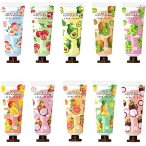 10 stuks Mini Fruit Serie Handcrème Set, Geurige Handcrème voor Droge Handen, Hydraterende Handlotion Reisformaat