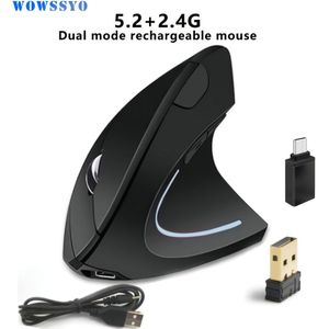 Wowssyo Ergonomische Muis, 5.2+2.4G Draadloze Muis met Dubbele voor iPad, Draadloze Muis voor /Pro/Mini, voor iPad Pro//Laptop