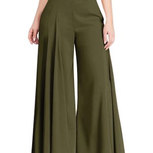 Stevige Broek Met Hoge Taille, Casual Broek Met En Wijde Pijpen, Dameskleding