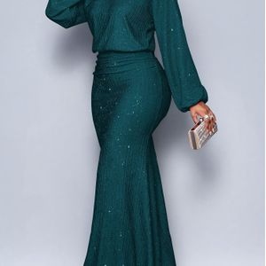 Elegante dames avondjurk tot op de - Formele feestjes, bruiloften, Valentijnsdag jurk - Formele kleding met lange mouwen - Flatterende pasvorm voor , gala's