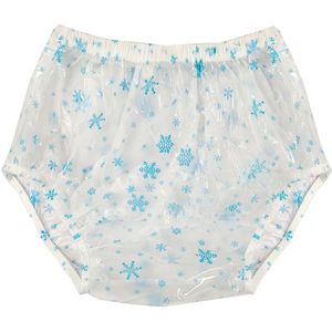 1 stuk Hoge Taille Plastic Onderbroek PVC Shorts Lekdicht, Herbruikbaar Zacht Blauw Sneeuwvlok