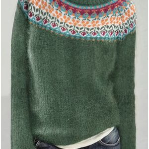 Herfst Dameskleding Wintermode Casual Elegant Nieuwe Aanwinst Comfortabele Ronde Hals Lange Mouwen Jacquard Vakantiestrui