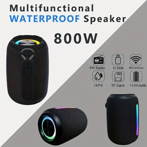 Drabare Draadloze Luidspreker, Draadloos 5.3, 1500mAh/RGB Verlichting - Ondersteunt TF/USB/TWS/AUX, Geschikt voor Feesten en Buiten