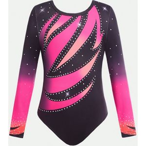 Meisjes Vierseizoenen Mode Bodysuit met Lange Mouwen, Roze en Steraccenten, Creëert een Dromerige en Coole Sfeer, Perfect voor Dagelijkse Training of Kleine Optredens