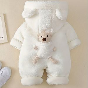 Baby Winterkleding, Pasgeboren Baby Beer Decor Warme Gevoerde Jumpsuit, Babykleding Voor Jongens En Meisjes, Geschikt Voor Binnen- En Buitenkleding.