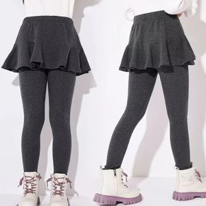 Meisjes Warme Tweedelige Rokbroek Set voor Herfst en Winter, Nieuwe Stijl Kinder Schooluniform Outfit met Buitenkleding Broeken